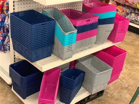 stackable bins at dollar store.